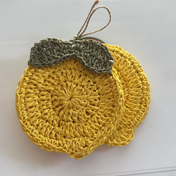 NEW Anthropologie Ischia Woven Lemon Coasters, Set of 2 - Picture 5 of 6